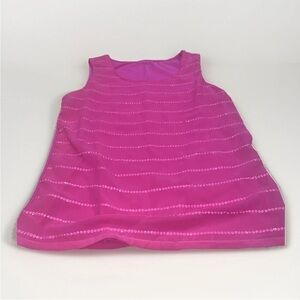 Coldwater Creek Womens XS Sequin Tank Top Fuchsia Hot Pink Knit Woven Stretch